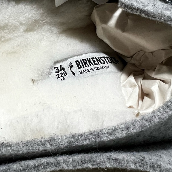 Birkenstock Zermatt Wool Slip On Shoes Slippers gray big kid size EU 34 youth 3 - Picture 7 of 16